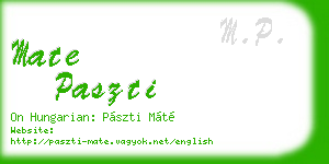 mate paszti business card