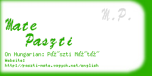 mate paszti business card